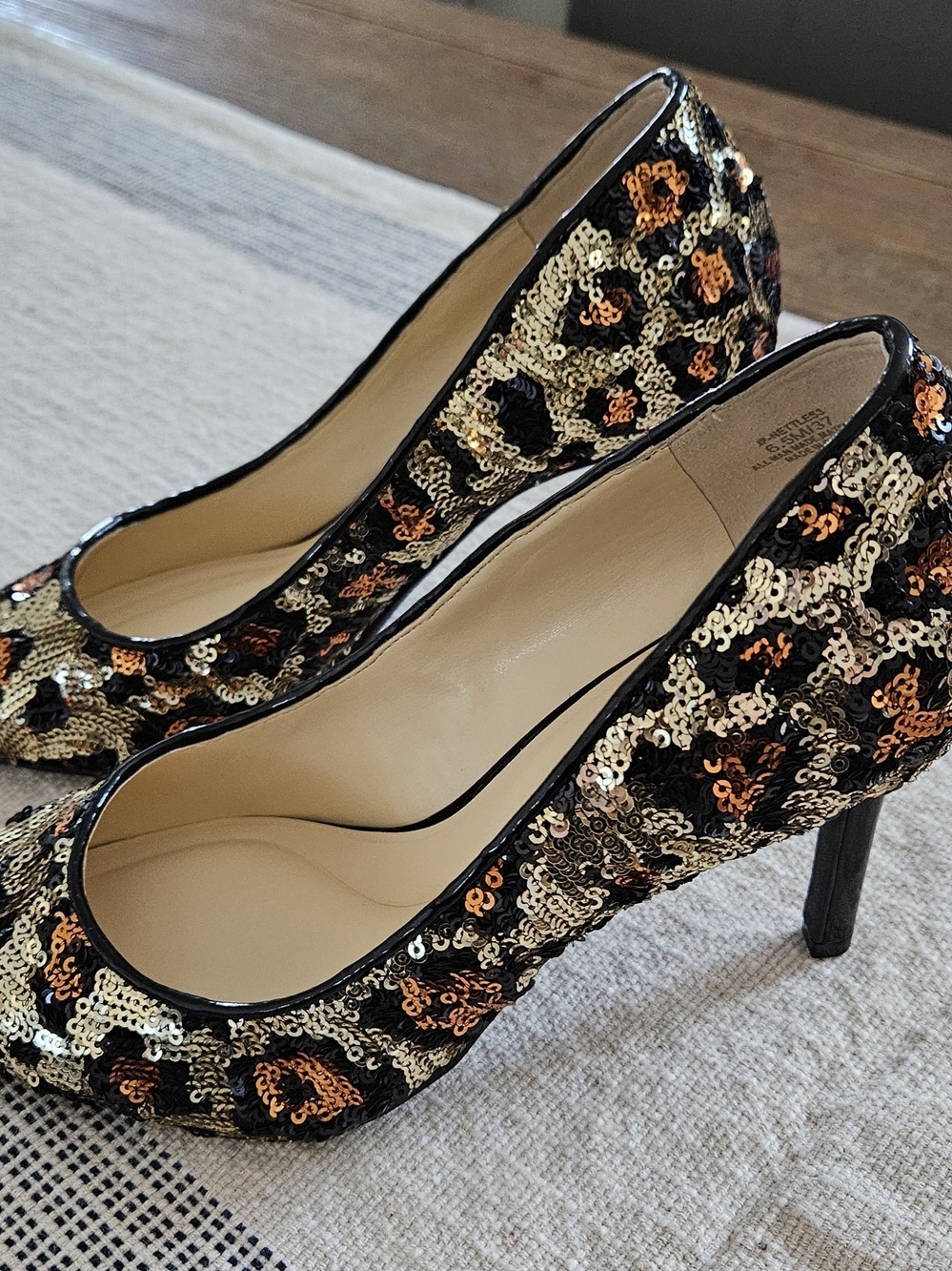 Jessica Simpson Black Gold Copper Sequin Pointed-toe Pumps - Picture 9 of 14